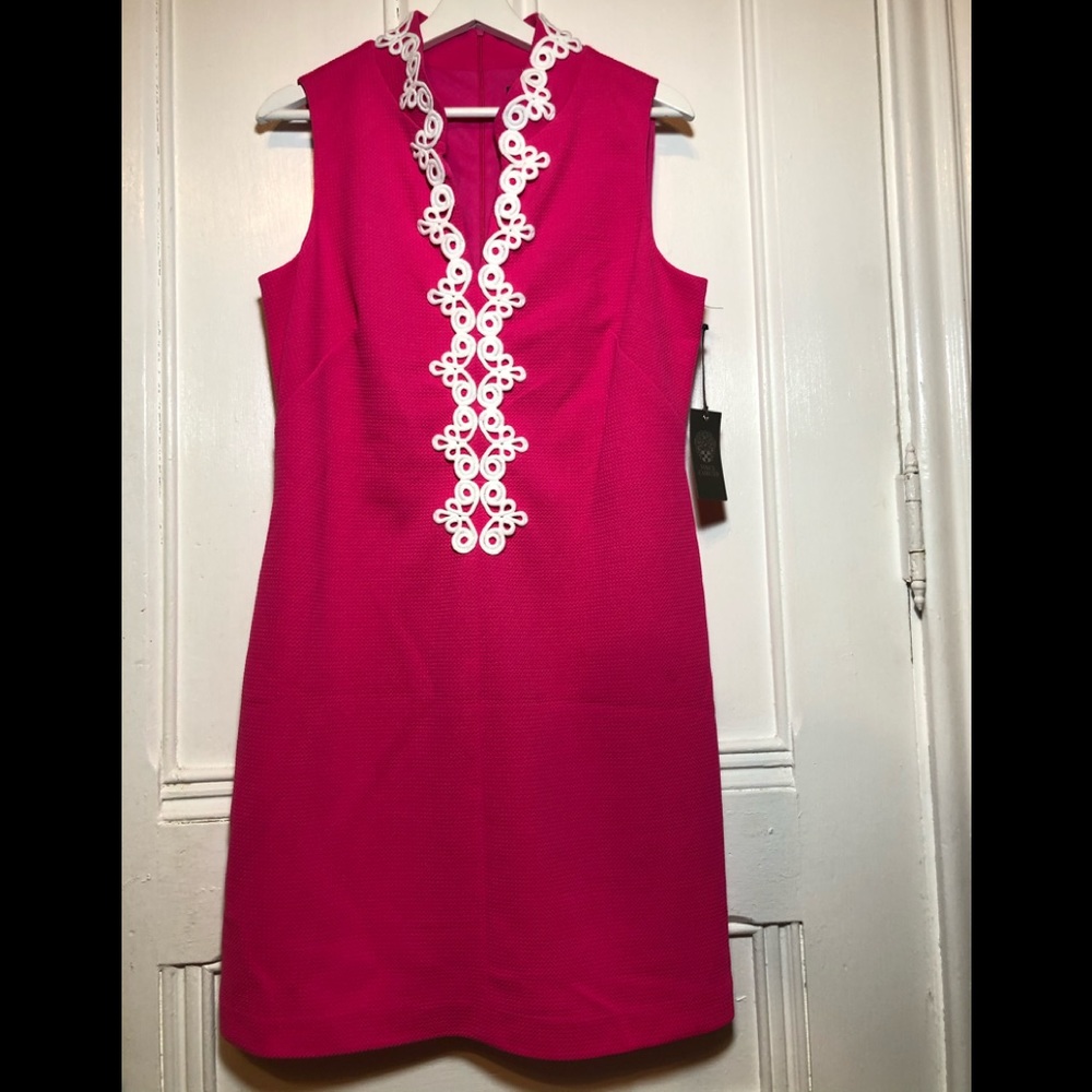 Vince Camuto Hot Pink Sleeveless Sheath Dress